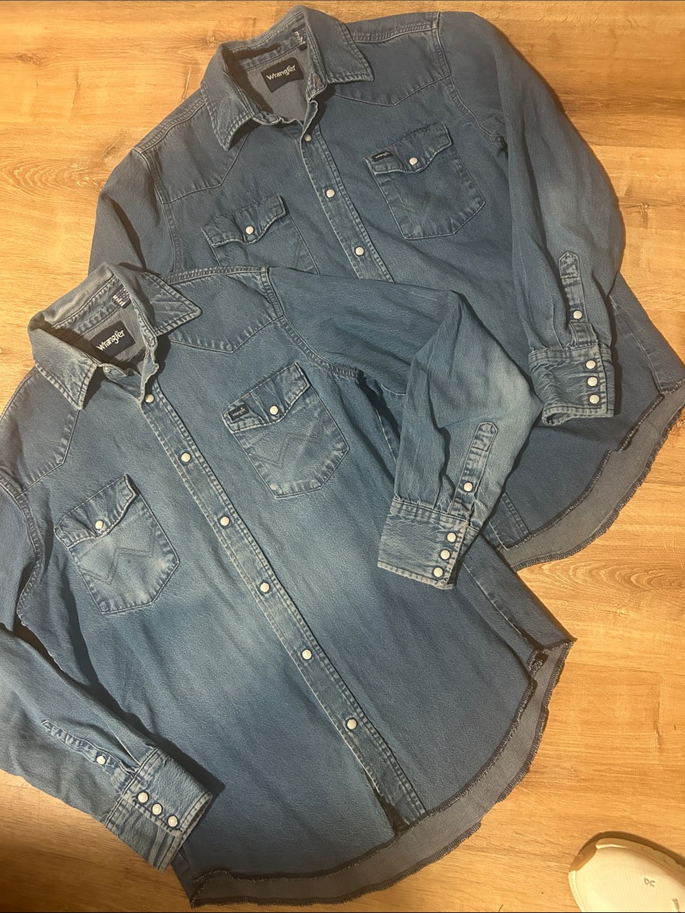 Wrangler Light Blue Denim Western Shirt Jacket Duo